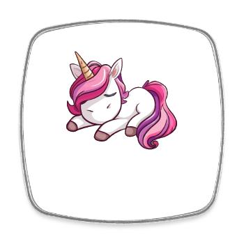 Ich muss gar nix Einhorn Liebhaber Geschenkidee - Viereckiger Kühlschrankmagnet - Weiß - Vorne