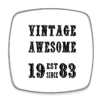 Vintage Awesome EST SINCE 1983 Birthday - Square fridge magnet - white - Front