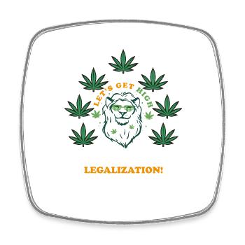 Cannabis. Weed. Spruch. Geschenkidee.Legalisierung - Viereckiger Kühlschrankmagnet - Weiß - Vorne