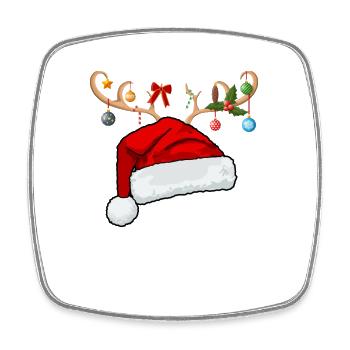Letter T Christmas hat - Square fridge magnet - white - Front