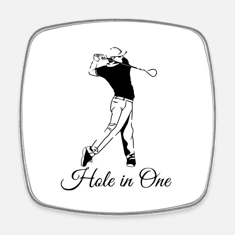 Golf - Hole in One - Magnet carré - blanc