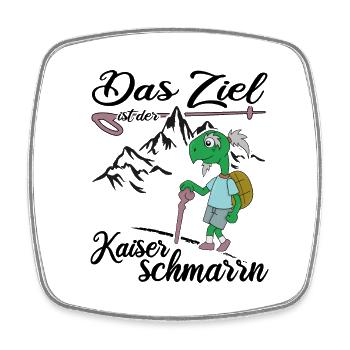 Bergwandern "Kaiserschmarrn" servus alpin Almhütte - Viereckiger Kühlschrankmagnet - Weiß - Vorne