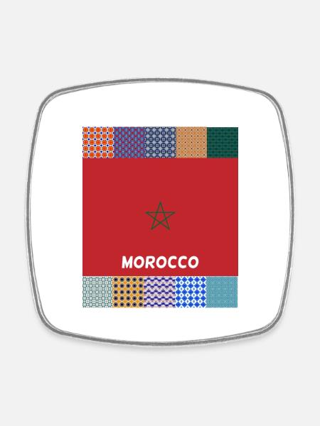 Marokko - Viereckiger Kühlschrankmagnet - Weiß