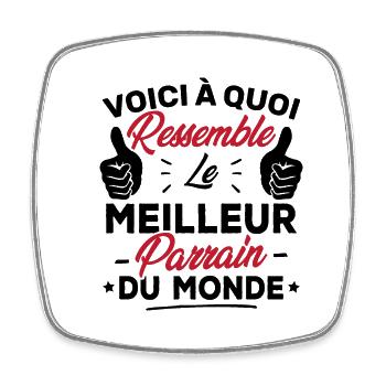 Voici à quoi ressemble le meilleur Parrain - Magnet carré - blanc - Devant