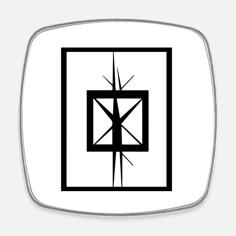 Cracked - Square fridge magnet - white