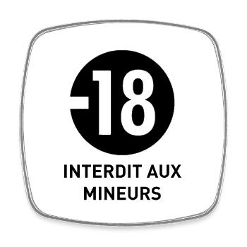 Interdit aux mineurs black - Magnet carré - blanc - Devant