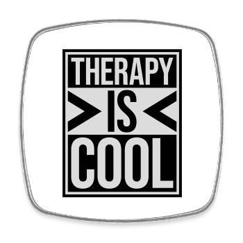 therapy is cool Quote - Square fridge magnet - white - Front