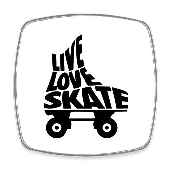 Roller Quad - Magnet carré - blanc - Devant
