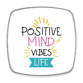 Positive Geist positive Vibes positive Leben Zitat. - Viereckiger Kühlschrankmagnet - Weiß - Vorne
