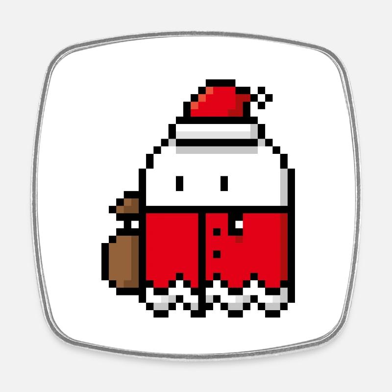 Santa Ghostie - Square fridge magnet - white