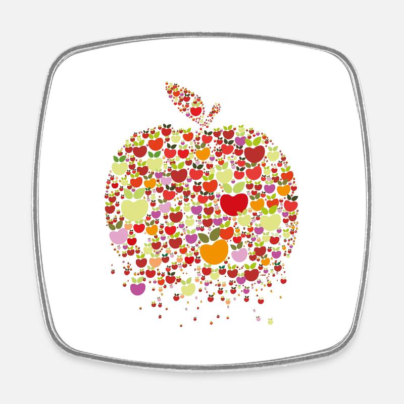 Apfel - Viereckiger Kühlschrankmagnet - Weiß