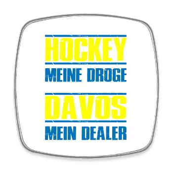 Davos - Viereckiger Kühlschrankmagnet - Weiß - Vorne