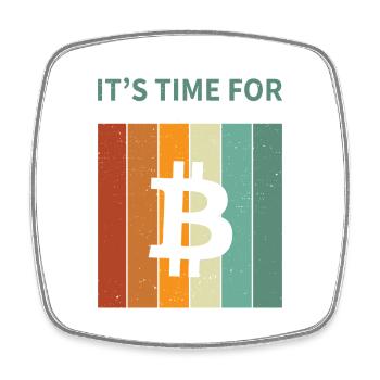 Bitcoin - Viereckiger Kühlschrankmagnet - Weiß - Vorne