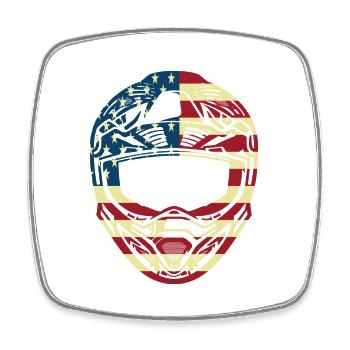 USA Flag Graphic Dirt Biker Motorcycle Enduro Moto - Viereckiger Kühlschrankmagnet - Weiß - Vorne