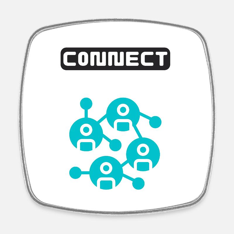 Internet Connect ensemble - Magnet carré - blanc