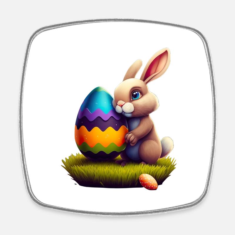 Easter Rabbit - Square fridge magnet - white