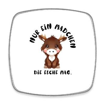 Nur ein Mädchen die Elche mag. - Viereckiger Kühlschrankmagnet - Weiß - Vorne