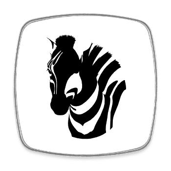 Fun Zebra Cartoon Natur Tier Safari Vektor 9 - Viereckiger Kühlschrankmagnet - Weiß - Vorne