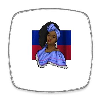 Haiti Haitian Flagge Frau Prinzessin I Geschenk - Viereckiger Kühlschrankmagnet - Weiß - Vorne