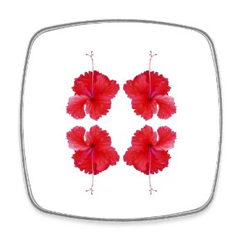 Fleurs rouges sauvage - Magnet carré - blanc - Devant