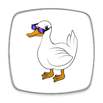 Lunettes de soleil de canard cool - Magnet carré - blanc - Devant