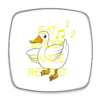 Duck Dance Saying Eat Sleep Dance Repeat - Magnet carré - blanc - Devant