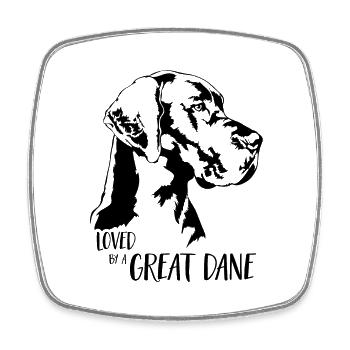 Aimé par un grand chien danois disant chiens Wilsigns - Magnet carré - blanc - Devant