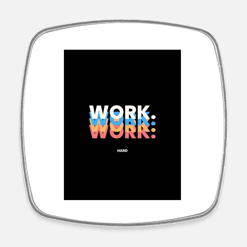 WORK - Square fridge magnet - white