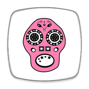 Skull - Viereckiger Kühlschrankmagnet - Weiß - Vorne