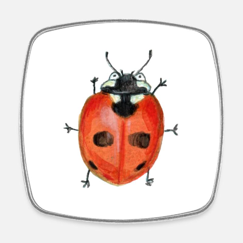 five-point ladybird - Square fridge magnet - white
