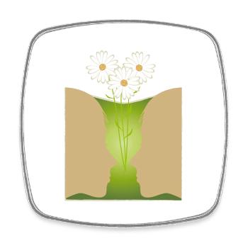 Angesicht zu Angesicht - Viereckiger Kühlschrankmagnet - Weiß - Vorne
