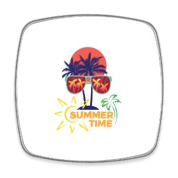 Summer Time - Square fridge magnet - white - Front