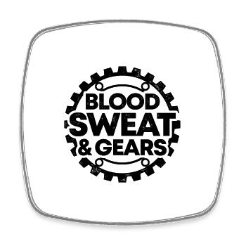 Blood Sweat And Gears Car Mechanic Automobile Love - Square fridge magnet - white - Front