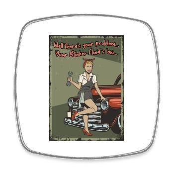 Well There's Your Problem Your Blinker Fluid Is Lo - Square fridge magnet - white - Front