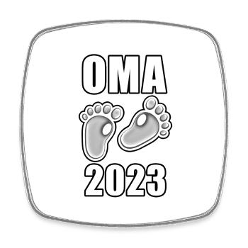 Oma 2023 - Viereckiger Kühlschrankmagnet - Weiß - Vorne