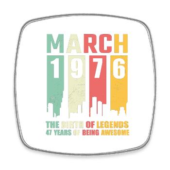 47e anniversaire Mars Né en 1976 Idée cadeau - Magnet carré - blanc - Devant