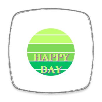 HAPPY DAY 1 - Viereckiger Kühlschrankmagnet - Weiß - Vorne