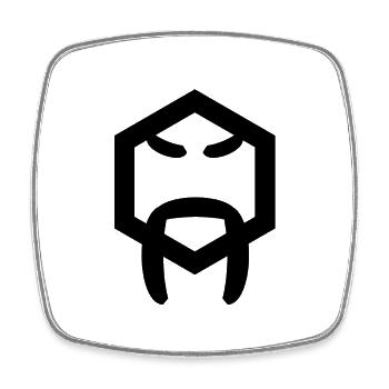 Moustache - Viereckiger Kühlschrankmagnet - Weiß - Vorne