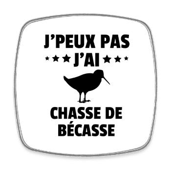 j'peux pas j'ai chasse de bécasse - Magnet carré - blanc - Devant