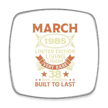 38e anniversaire Mars Né en 1985 Idée cadeau - Magnet carré - blanc - Devant
