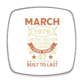 47e anniversaire Mars Né en 1976 Idée cadeau - Magnet carré - blanc - Devant