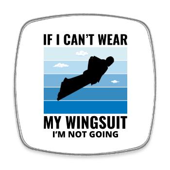 Wingsuit volant Base Jumping Parachutisme Wingsuit - Magnet carré - blanc - Devant