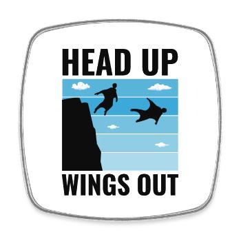 Wingsuit flying Base Jumping Skydiving Wingsuiting - Square fridge magnet - white - Front