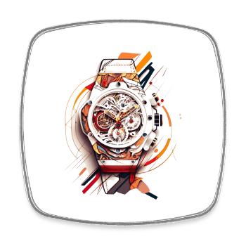 Les collectionneurs de montres aiment les vieux chronographes comme montres - Magnet carré - blanc - Devant