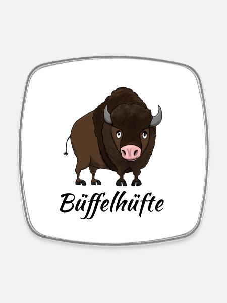 Büffelhüfte - Viereckiger Kühlschrankmagnet - Weiß
