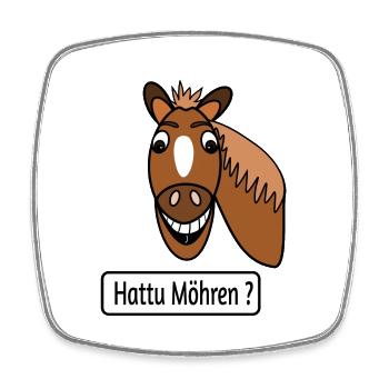 Hattu Möhren - Viereckiger Kühlschrankmagnet - Weiß - Vorne