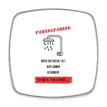 Montag Morgen - Viereckiger Kühlschrankmagnet - Weiß - Vorne