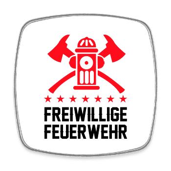 Freiwillige Feuerwehr - Viereckiger Kühlschrankmagnet - Weiß - Vorne