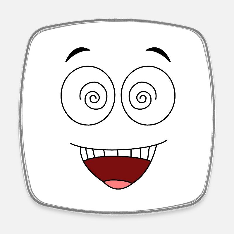 Visage fou - Magnet carré - blanc