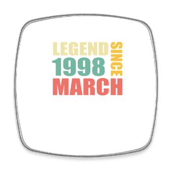25th birthday March Born in 1998 Gift idea - Square fridge magnet - white - Front
